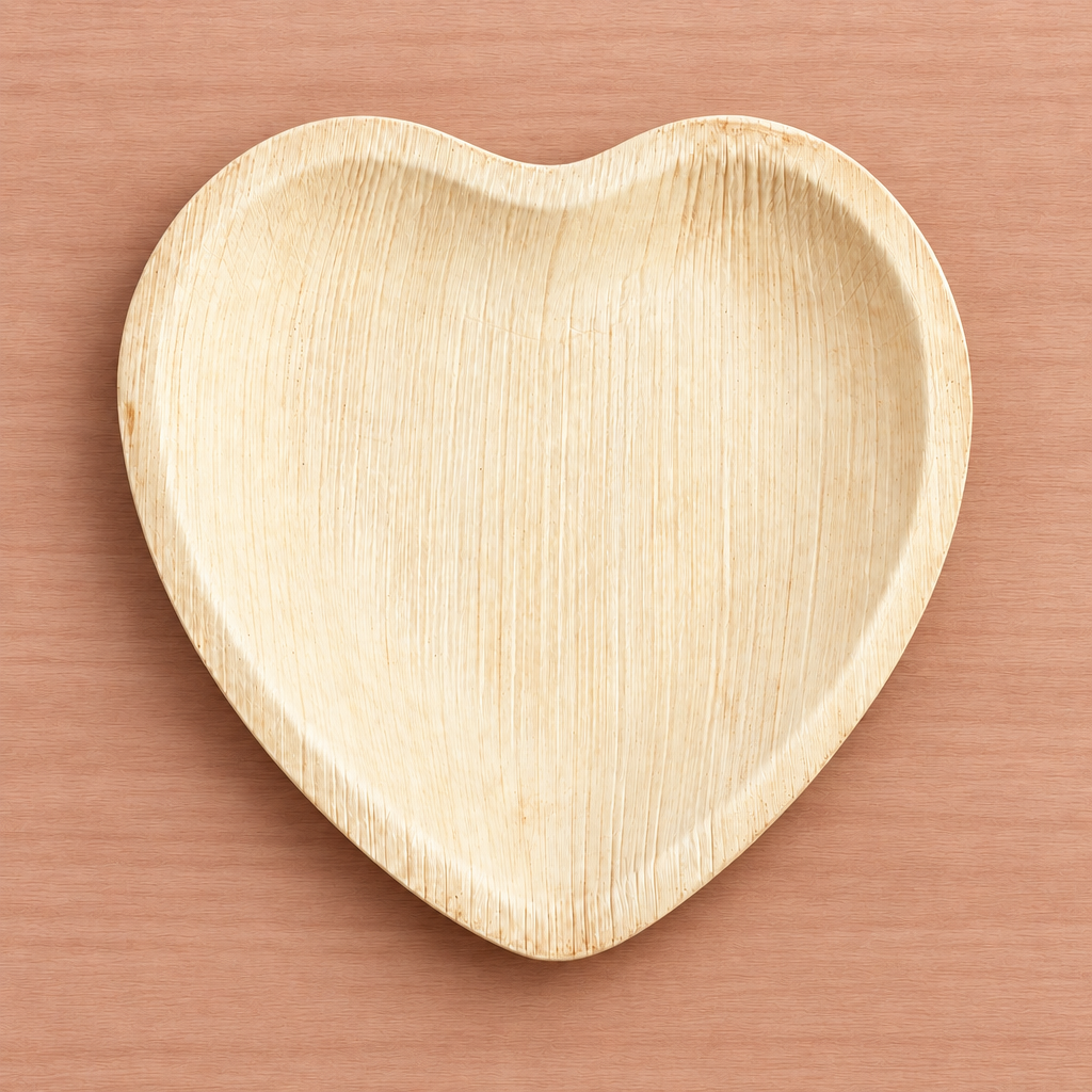 Palmblatt-Teller Herzform 18 cm